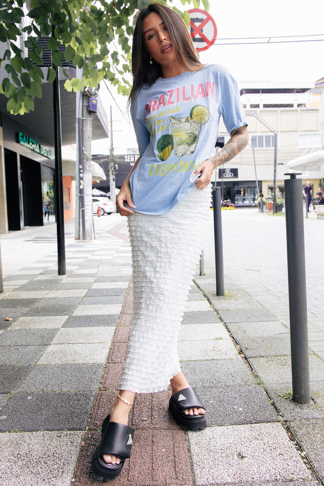 CAMISETA T-SHIRT VINTAGE AZUL CAIPIRINHA