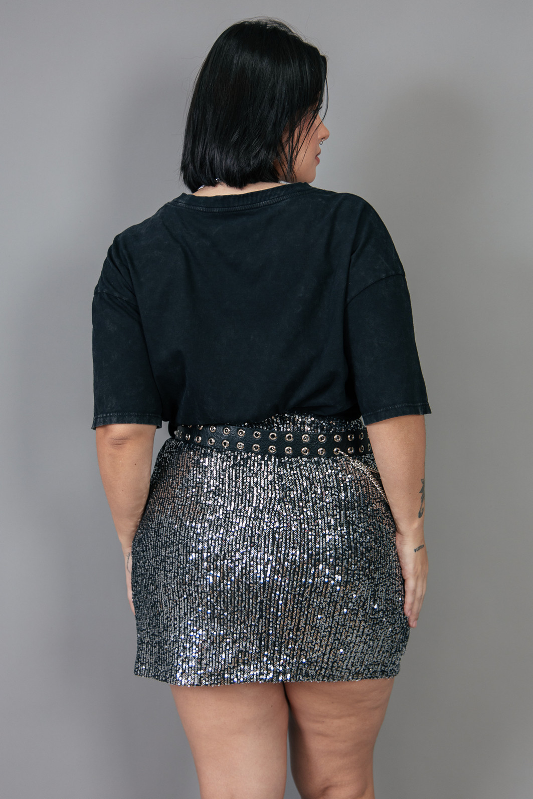 SAIA DE PAETÊ PRATA SOLTINHA SAIA DE PAETÊ PRATA SOLTINHA