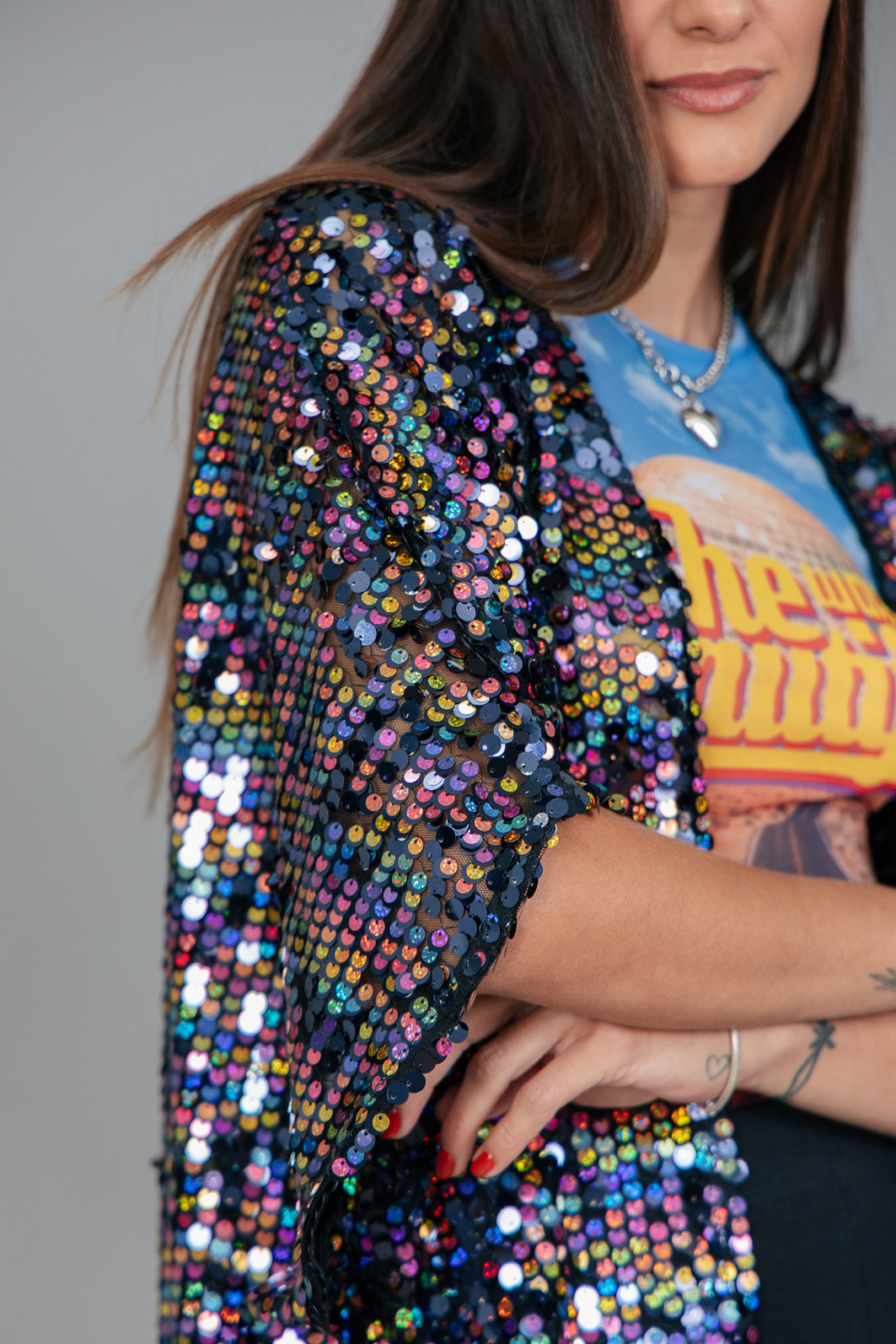 KIMONO DE PAETÊ MULTICOLOR KIMONO DE PAETÊ MULTICOLOR