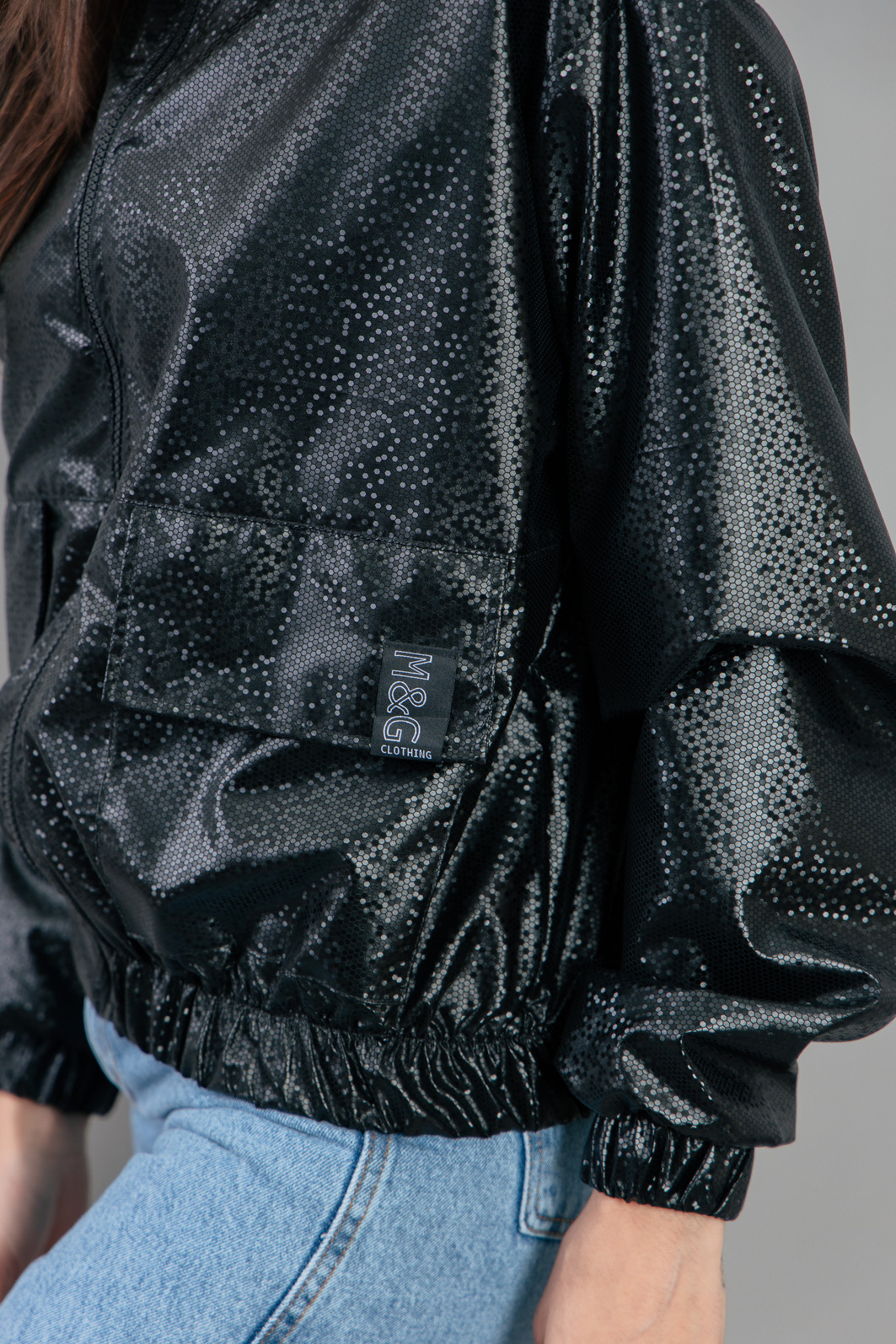 JAQUETA CORTA VENTO PRETO BRILHO JAQUETA CORTA VENTO PRETO BRILHO