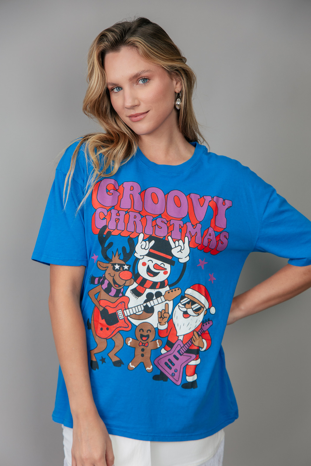 CAMISETA T-SHIRT VINTAGE AZUL GROOVY