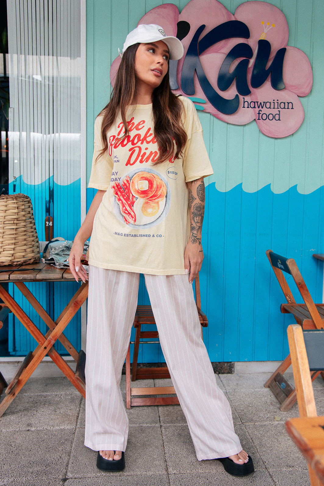 CAMISETA T-SHIRT OVERSIZED AMARELA THE BROOKLYN