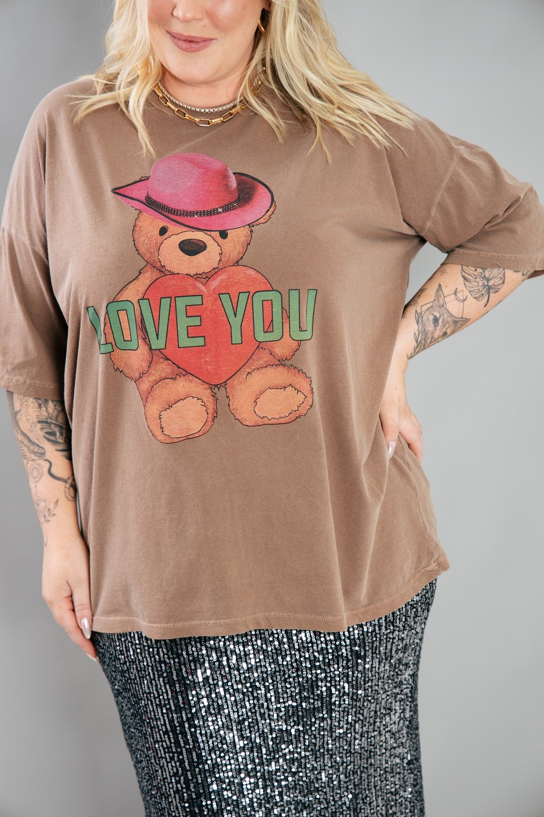 CAMISETA T-SHIRT OVERSIZED MARROM LOVE YOU CAMISETA T-SHIRT OVERSIZED MARROM LOVE YOU