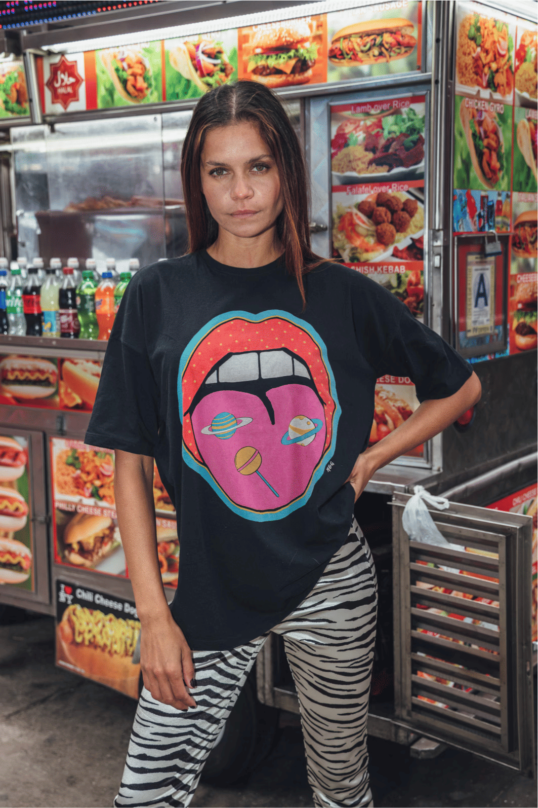 CAMISETA T-SHIRT VINTAGE PRETA LOLLIPOP