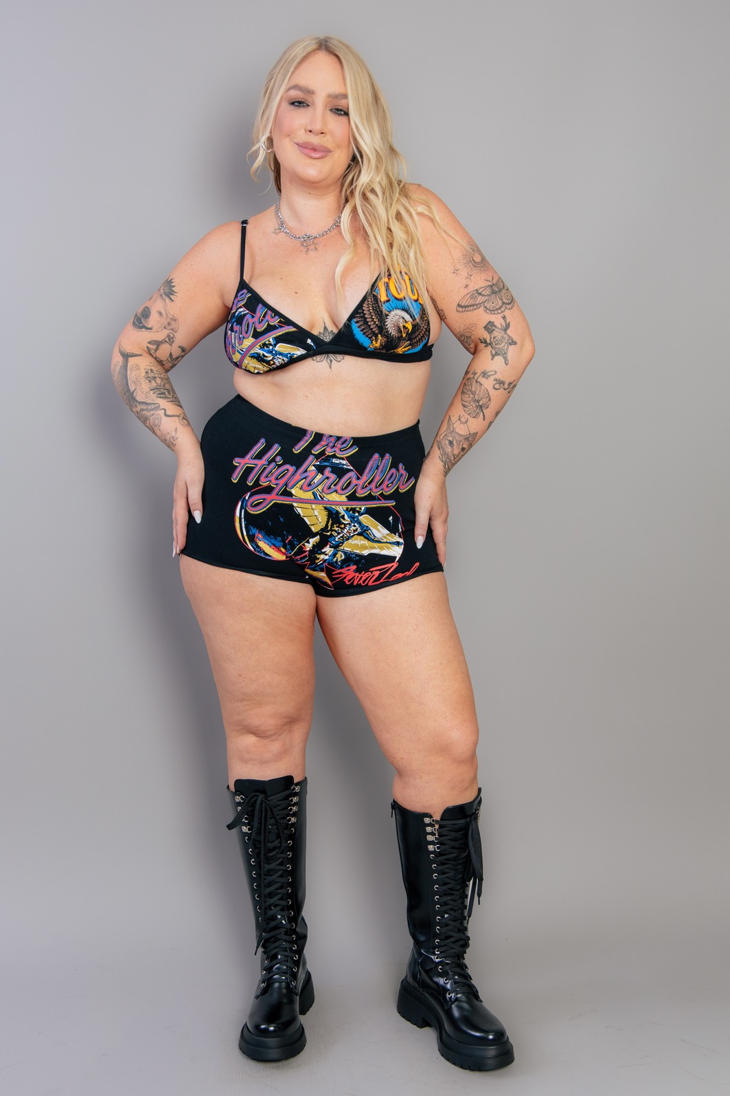 SHORT HOT PANT DE COTTON PRETO HIGHROLLER