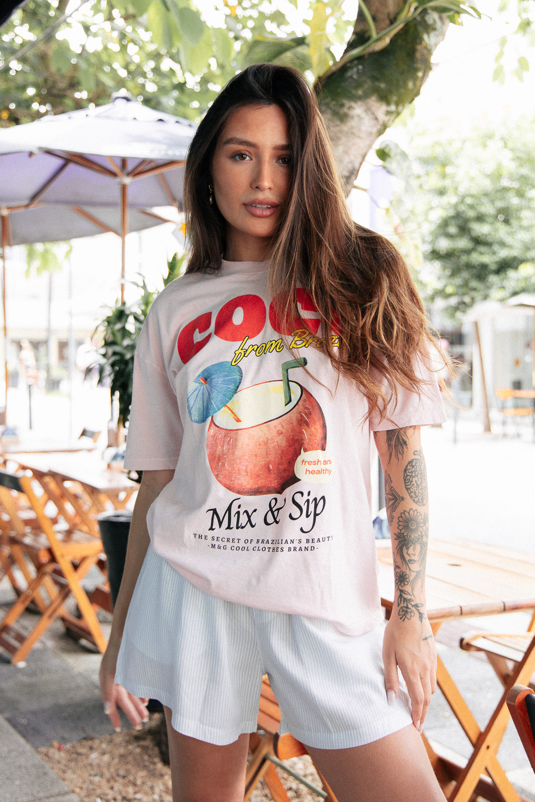 CAMISETA T-SHIRT VINTAGE ROSA COCO