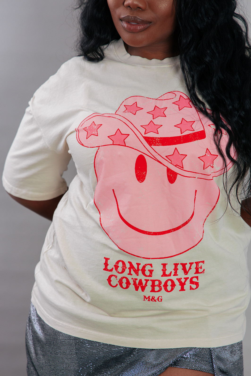 CAMISETA T-SHIRT VINTAGE BEGE COWBOYS SMILE