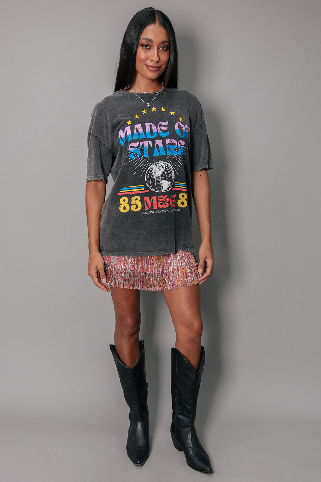 T-SHIRT VINTAGE PRETO MARMORIZADO MADE OF STARS T-SHIRT VINTAGE PRETO MARMORIZADO MADE OF STARS