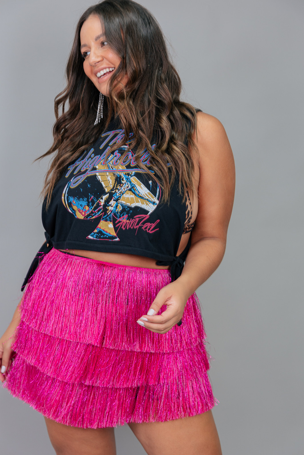 SHORT SAIA COM FRANJAS ROSA