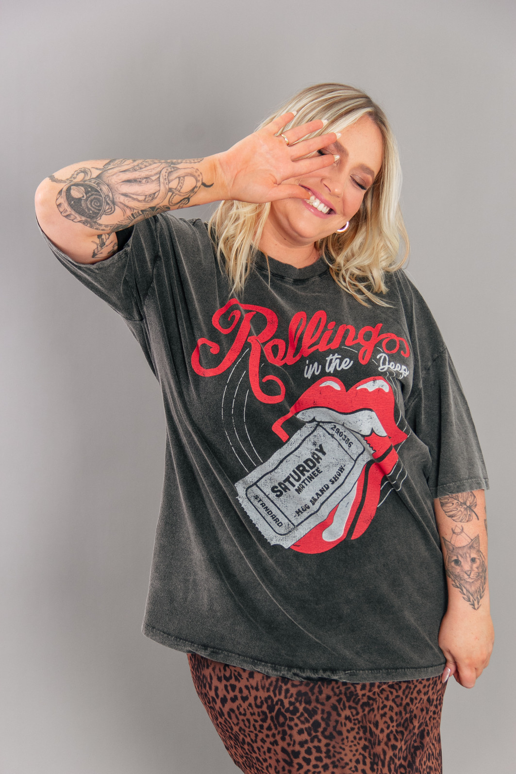 CAMISETA T-SHIRT VINTAGE MARMORIZADA ROLLING CAMISETA T-SHIRT VINTAGE MARMORIZADA ROLLING