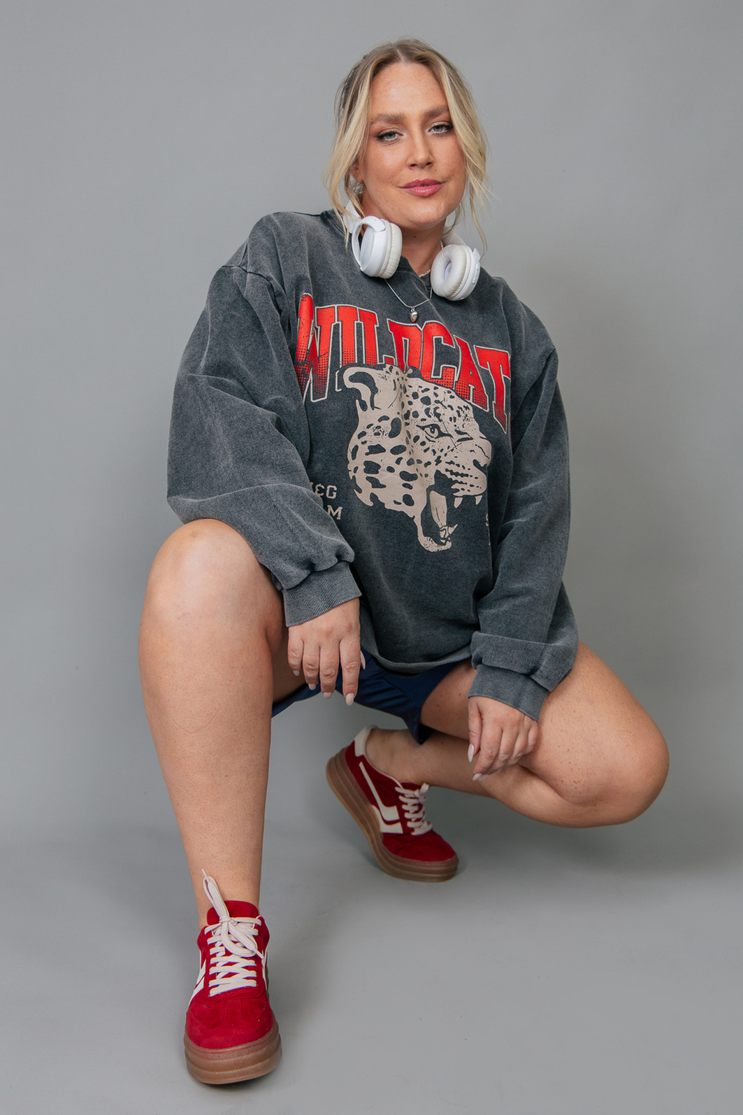CASACO DE MOLETOM OVERSIZED PRETO MARMORIZADO WILDCATS