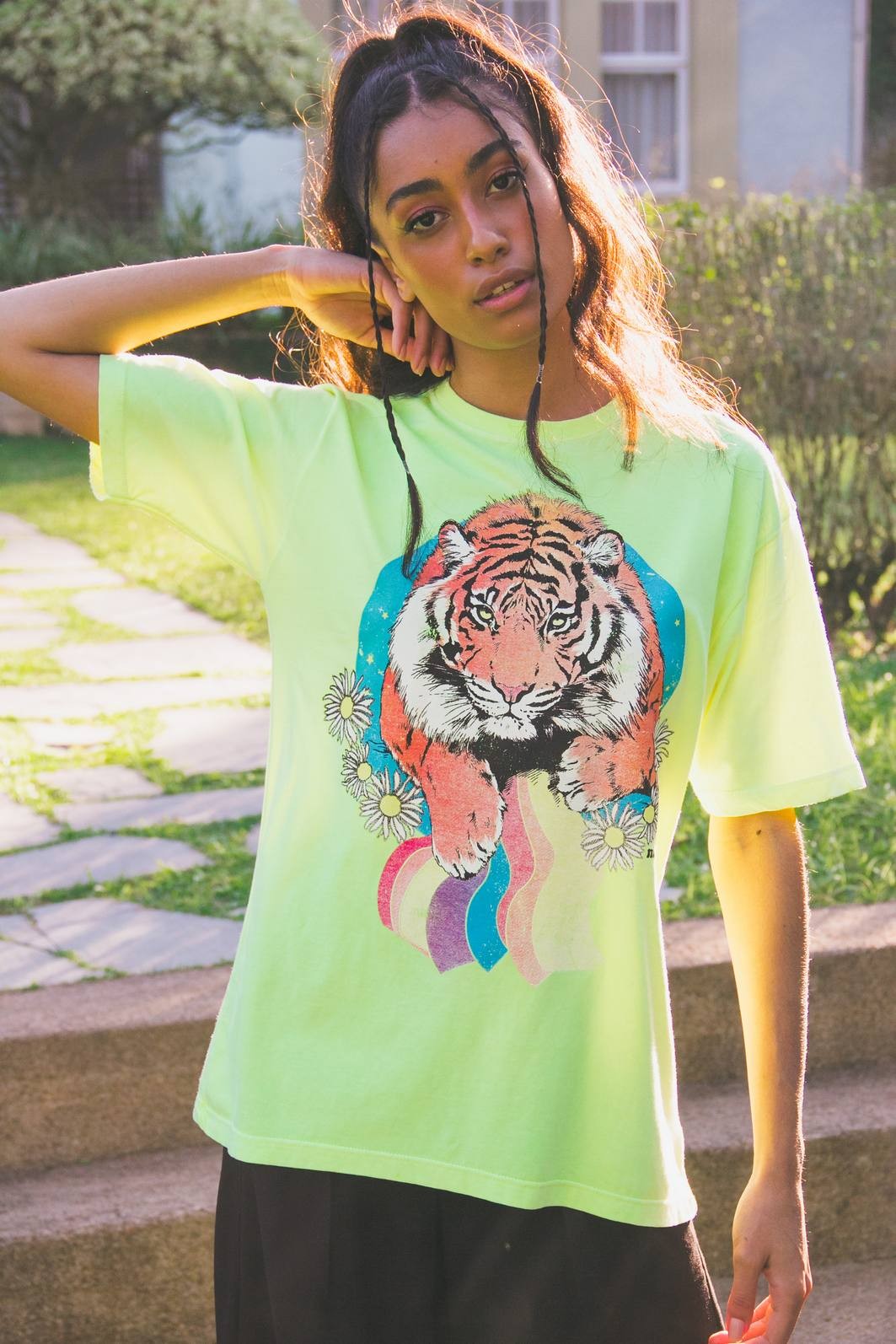 T-SHIRT BOYFRIEND LEMON TIGER VINTAGE T-SHIRT BOYFRIEND LEMON TIGER VINTAGE