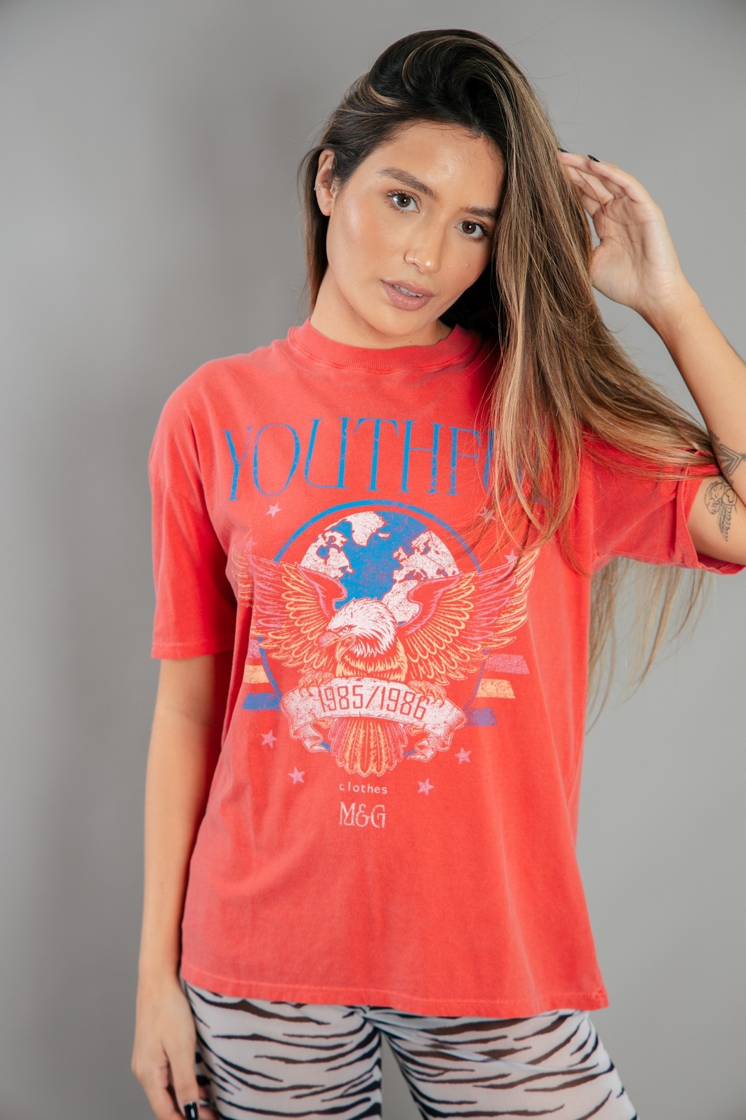 CAMISETA  T-SHIRT VINTAGE VERMELHA YOUTHFUL