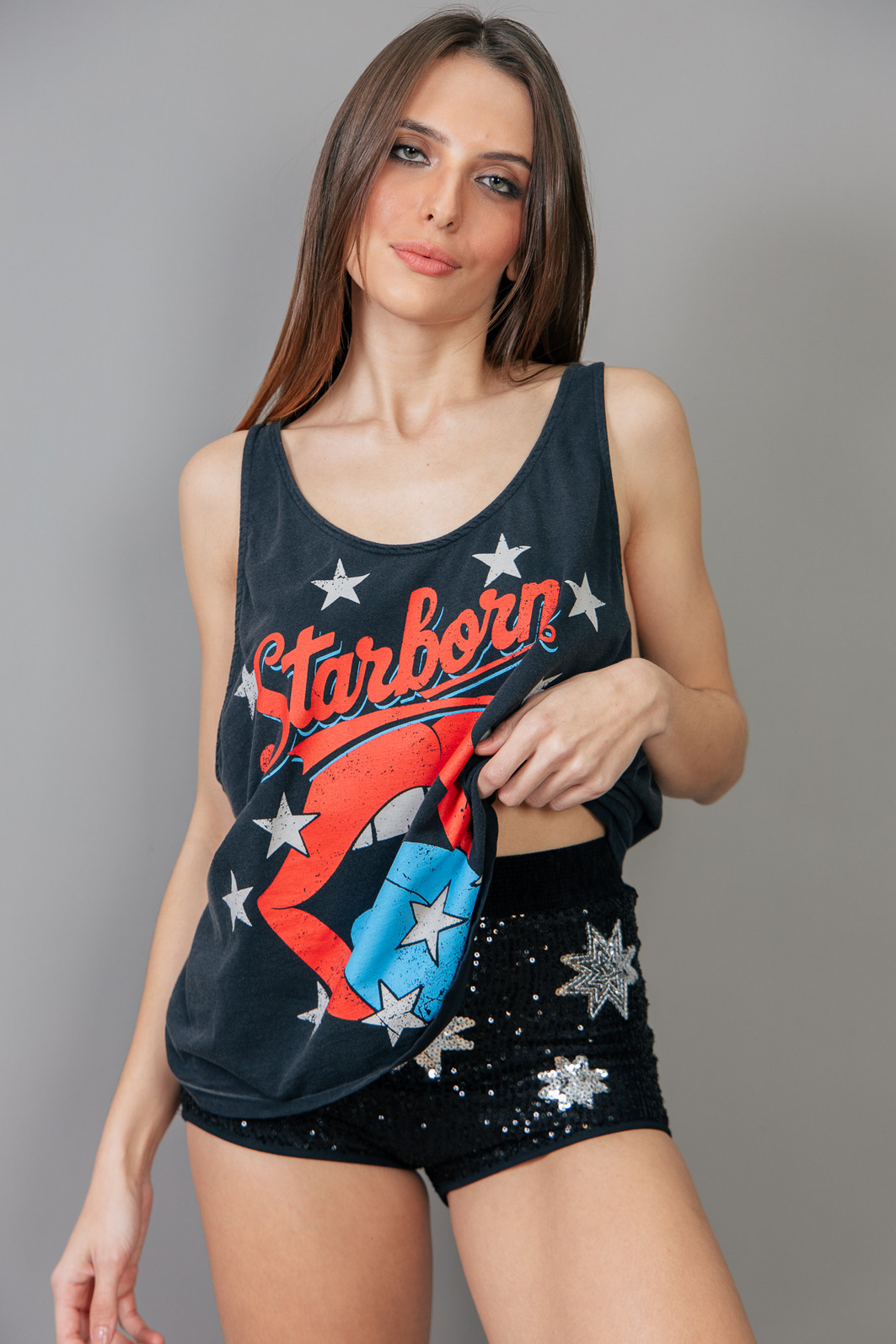 REGATA AMPLA PRETA  COM SILK STARBORN