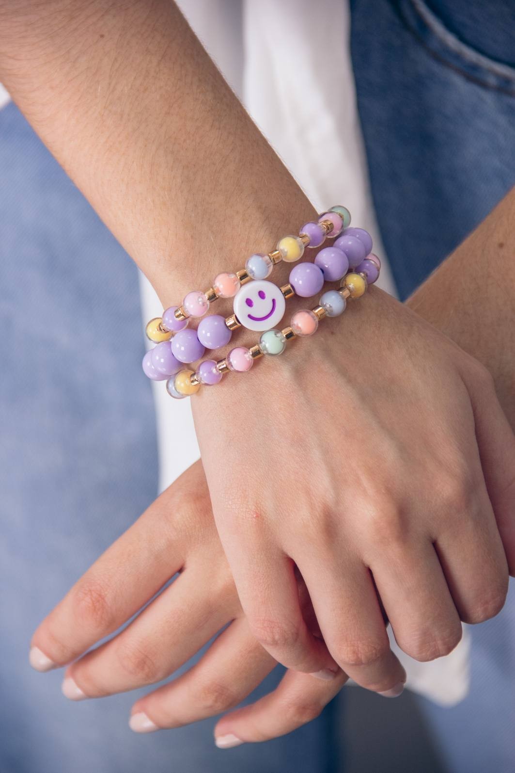 MIX 3 PULSEIRAS DE MIÇANGAS LILÁS COM SMILE MIX 3 PULSEIRAS DE MIÇANGAS LILÁS COM SMILE