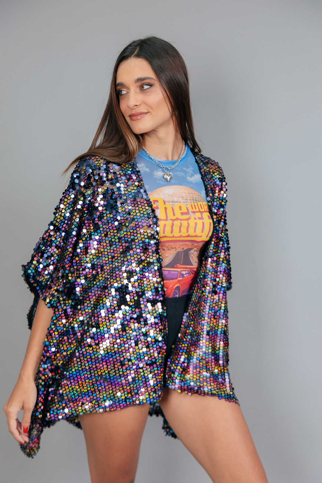 KIMONO DE PAETÊ MULTICOLOR KIMONO DE PAETÊ MULTICOLOR