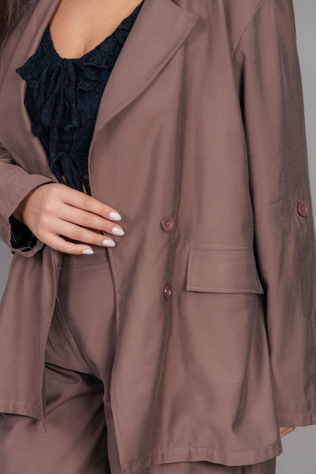 BLAZER OVERSIZED DE ALFAIATARIA MARROM BLAZER OVERSIZED DE ALFAIATARIA MARROM