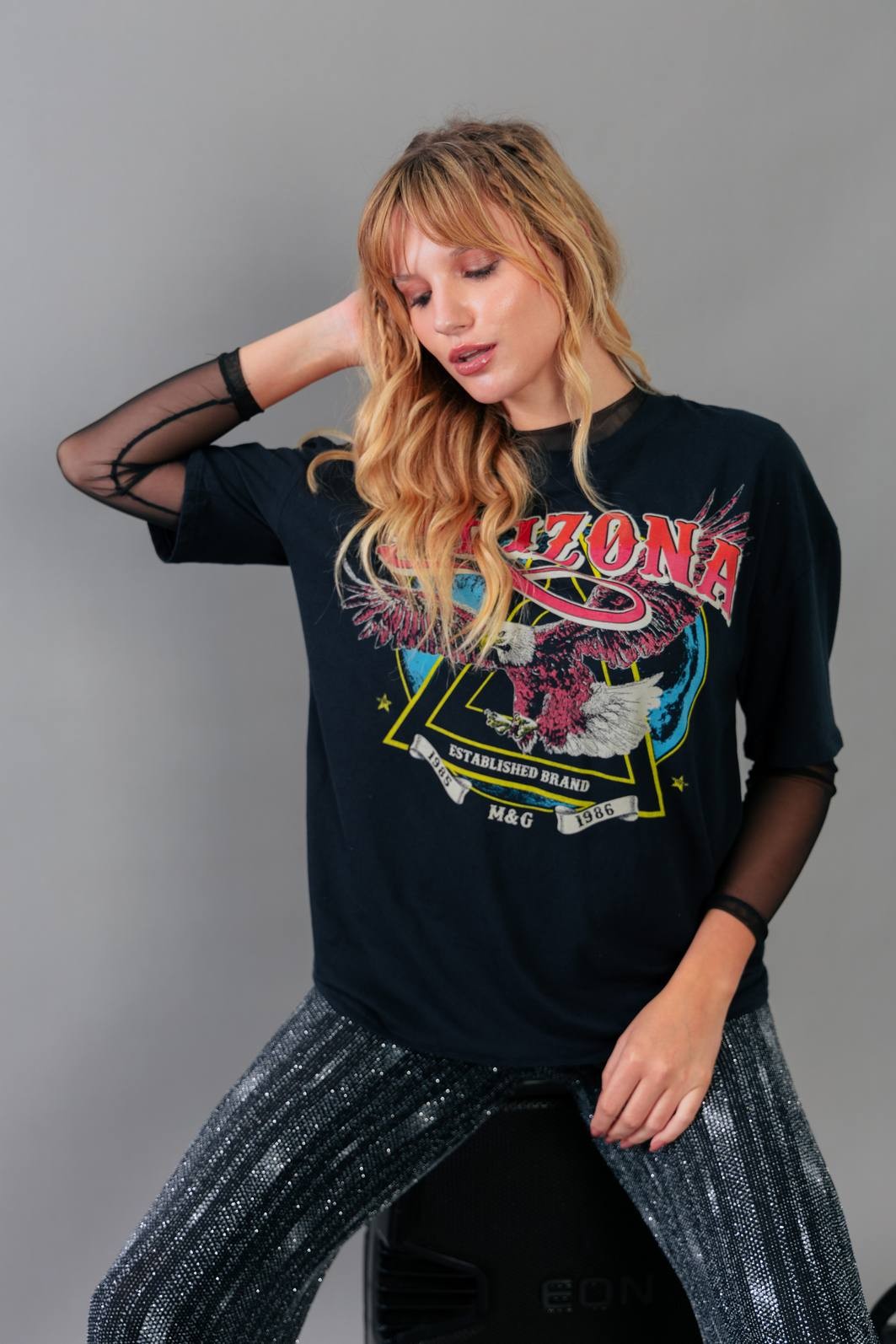 CAMISETA T-SHIRT VINTAGE PRETA ARIZONA