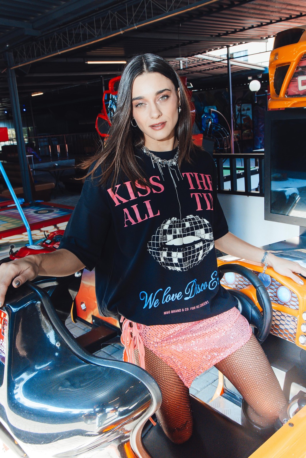 CAMISETA T-SHIRT OVERSIZED PRETA KISS AL THE TIME CAMISETA T-SHIRT OVERSIZED PRETA KISS AL THE TIME