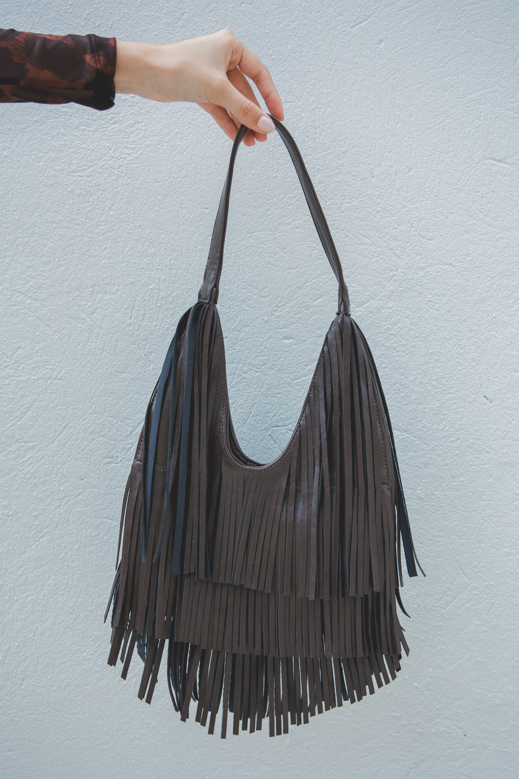BOLSA NAPA FRANJAS MARROM BOLSA NAPA FRANJAS MARROM