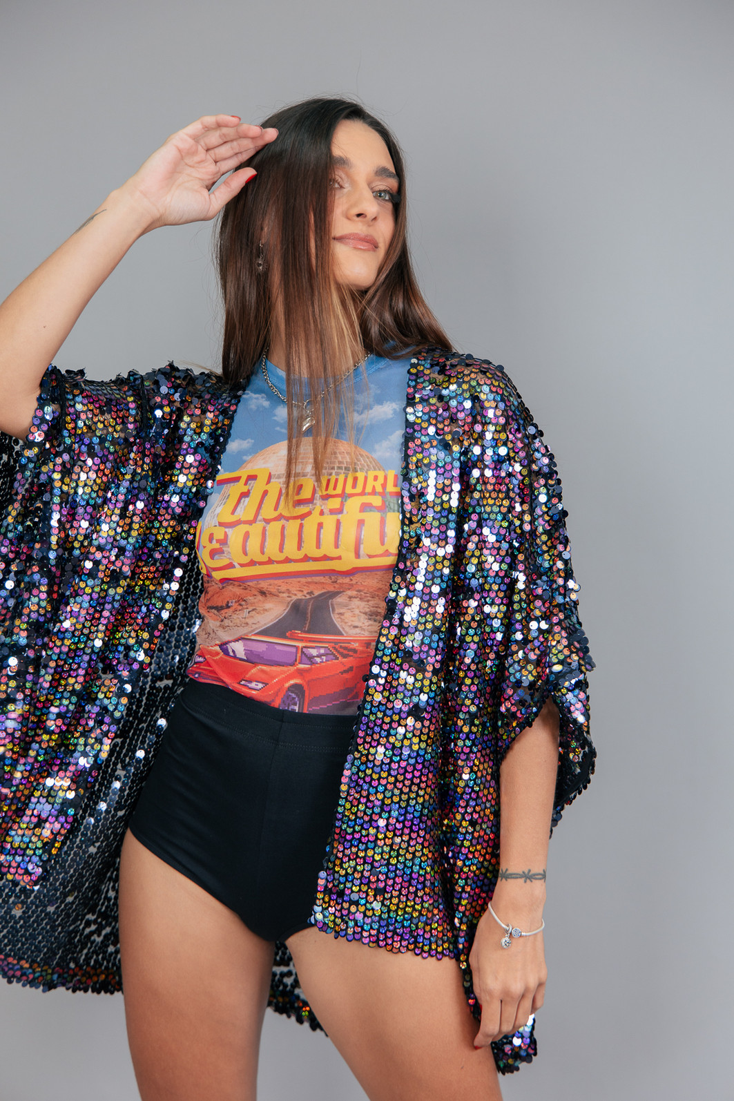 KIMONO DE PAETÊ MULTICOLOR KIMONO DE PAETÊ MULTICOLOR