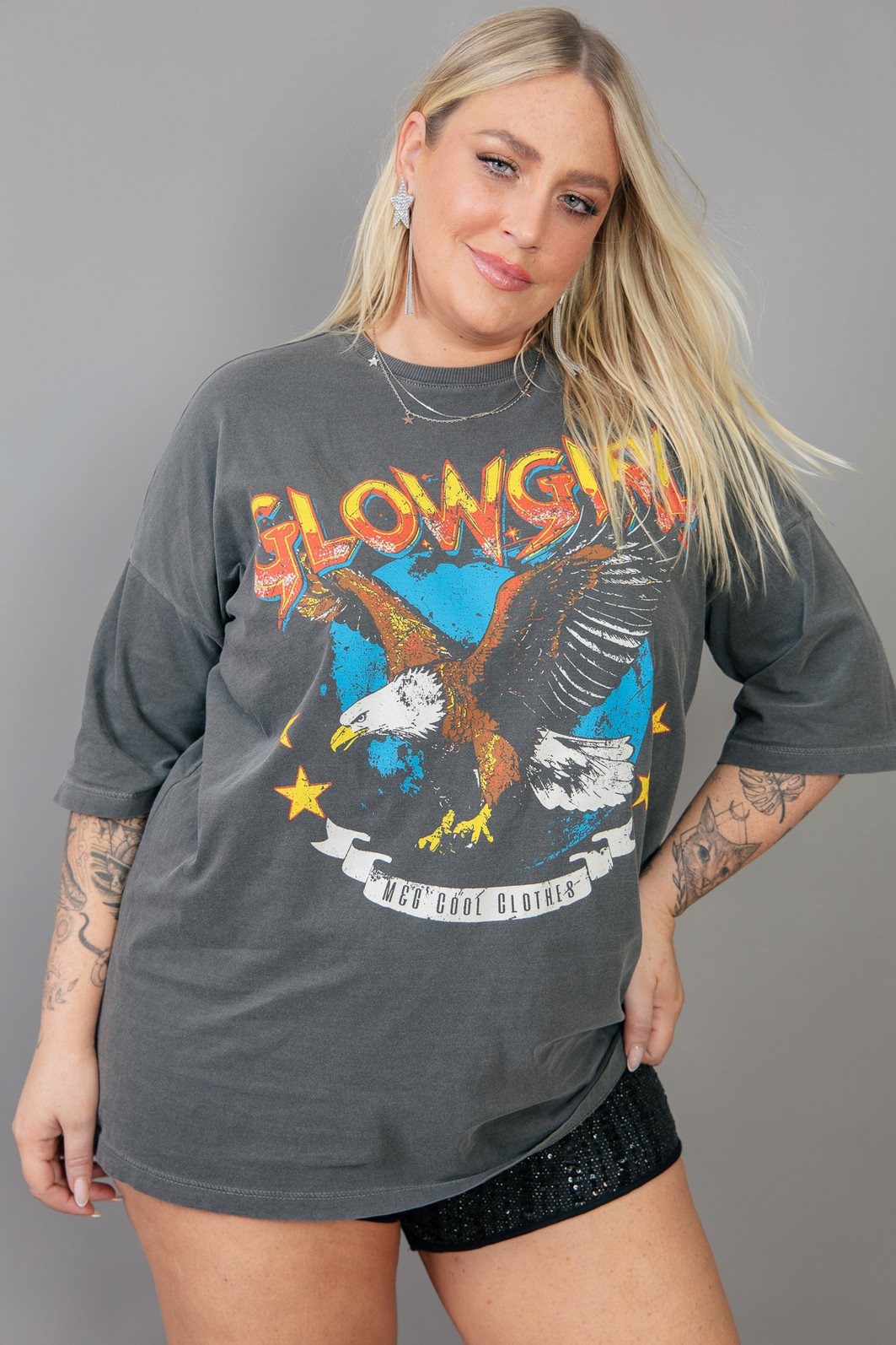 CAMISETA T-SHIRT OVERSIZED CHUMBO GLOWGIRL CAMISETA T-SHIRT OVERSIZED CHUMBO GLOWGIRL