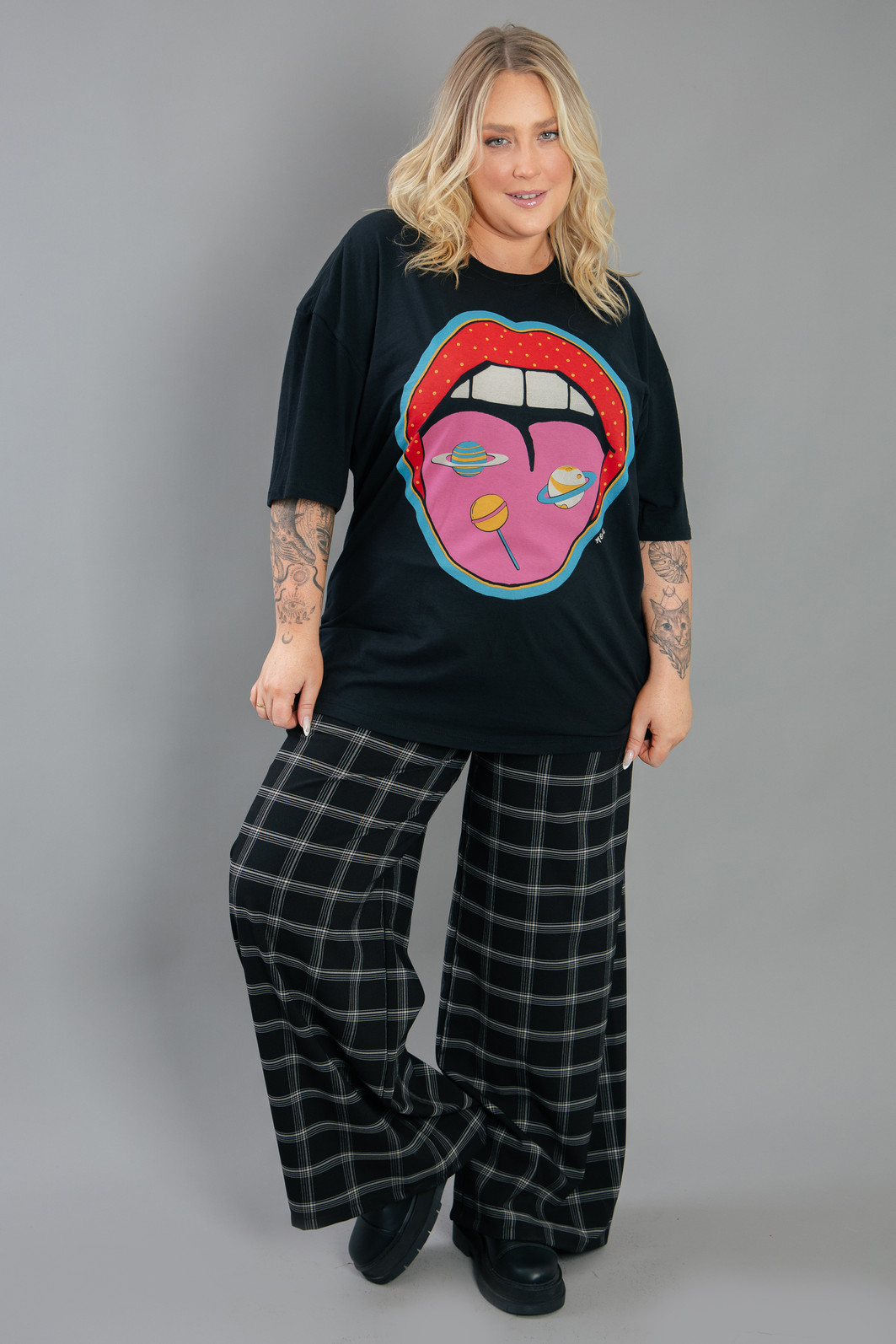 CAMISETA T-SHIRT VINTAGE PRETA LOLLIPOP