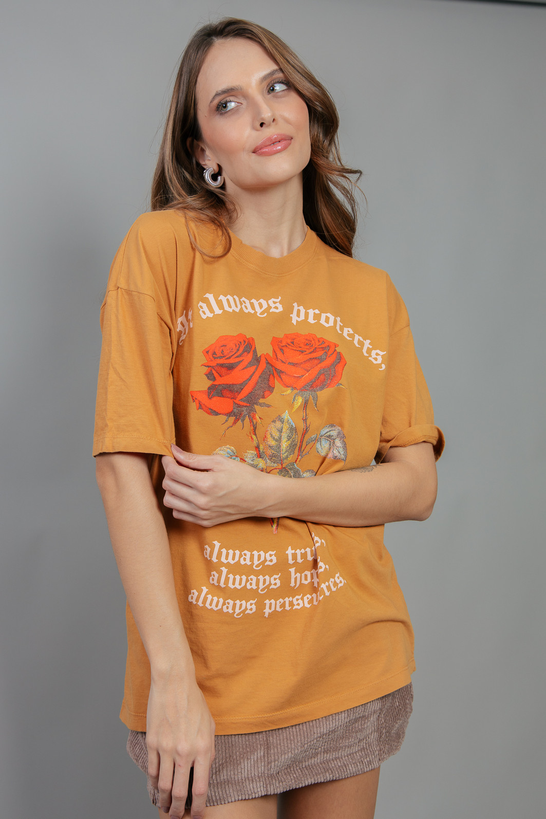 CAMISETA T-SHIRT VINTAGE AMARELA IT ALWAYS