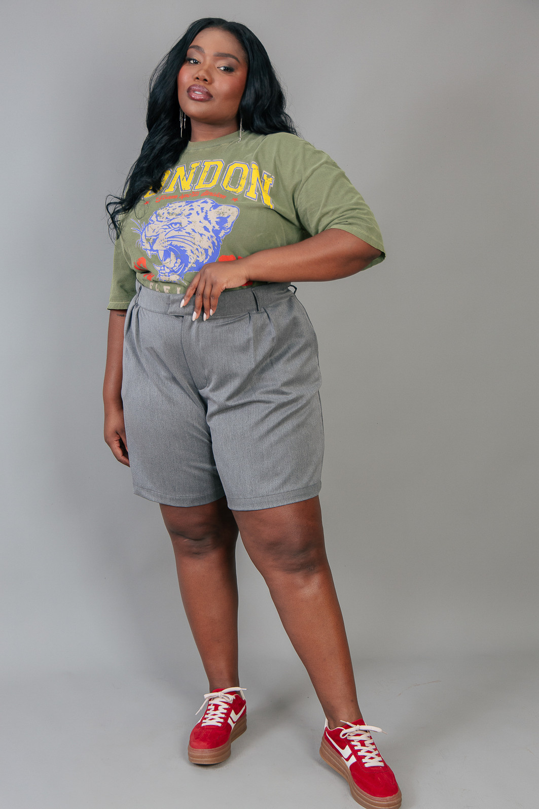 T-SHIRT VINTAGE VERDE OLIVA LONDON