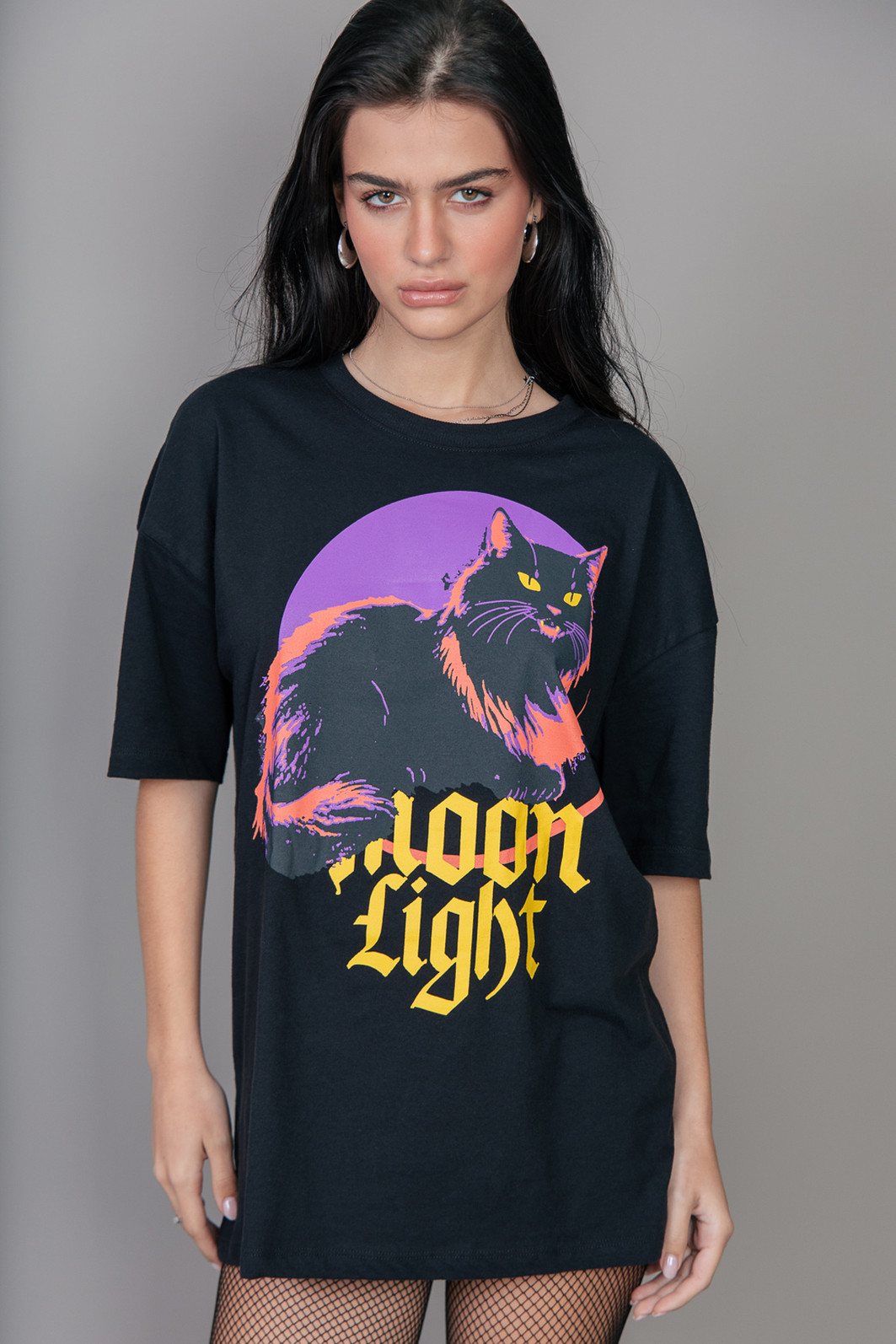 CAMISETA T-SHIRT VINTAGE PRETA MOON LIGHT CAMISETA T-SHIRT VINTAGE PRETA MOON LIGHT