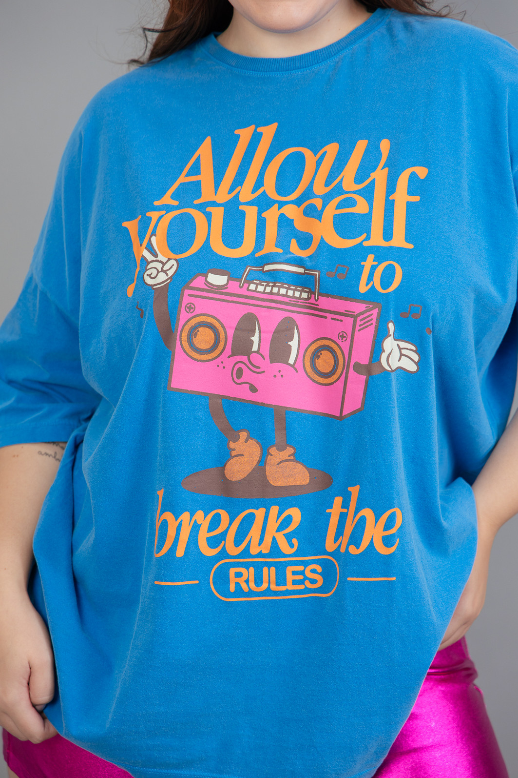 CAMISETA  T-SHIRT OVERSIZED AZUL ALLOW