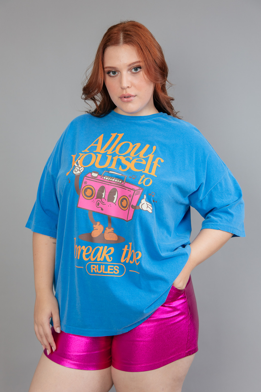 CAMISETA  T-SHIRT OVERSIZED AZUL ALLOW