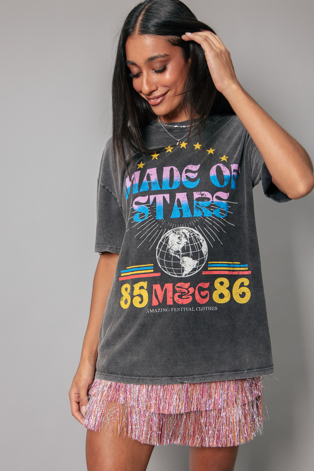 T-SHIRT VINTAGE PRETO MARMORIZADO MADE OF STARS T-SHIRT VINTAGE PRETO MARMORIZADO MADE OF STARS