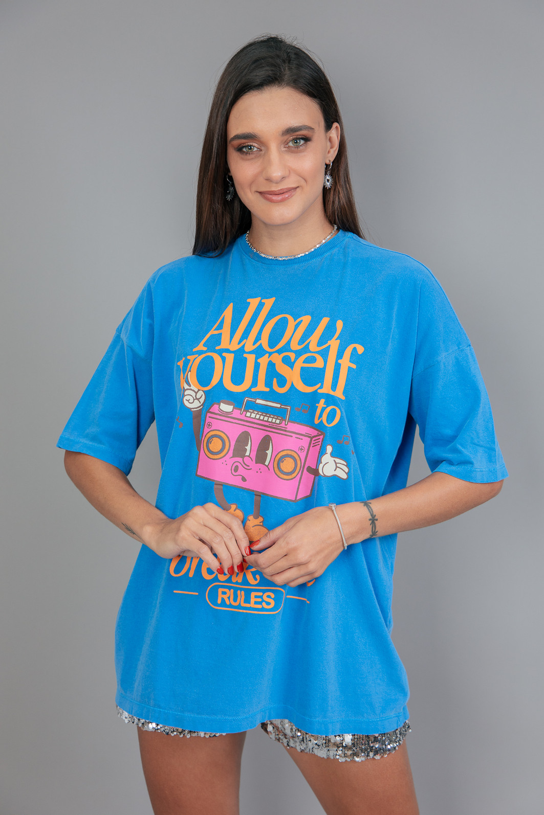 CAMISETA  T-SHIRT OVERSIZED AZUL ALLOW