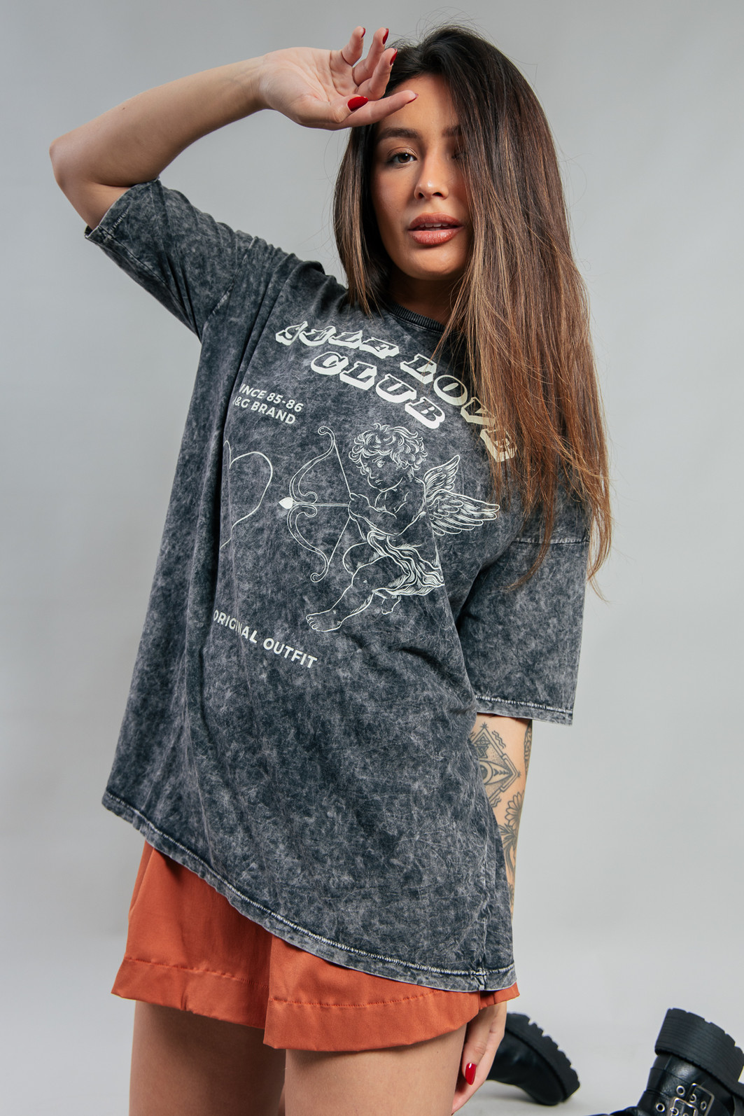 CAMISETA  T-SHIRT OVERSIZED MARMORIZADA SELF LOVE CAMISETA  T-SHIRT OVERSIZED MARMORIZADA SELF LOVE