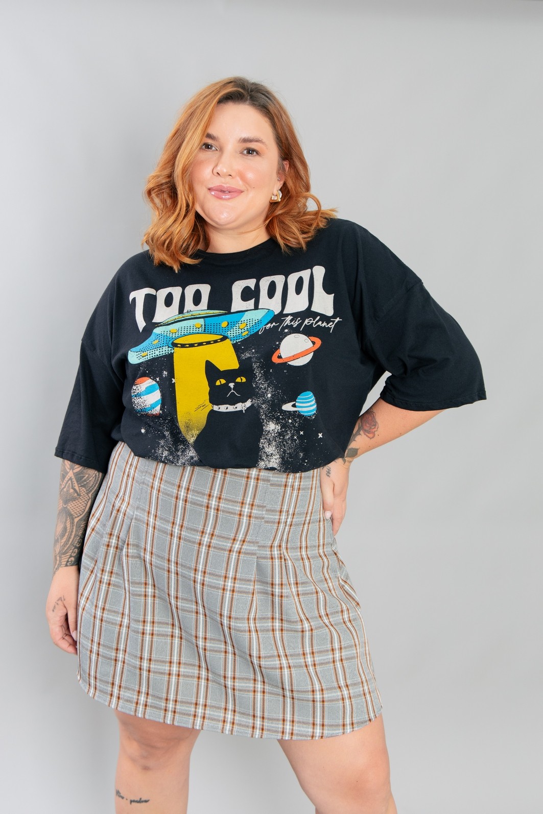 SHORT SAIA XADREZ DE PREGAS