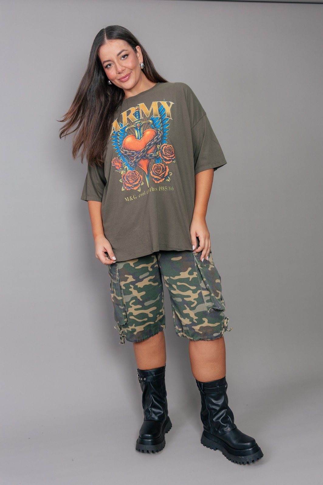 CAMISETA T-SHIRT OVERSIZED VERDE ARMY CAMISETA T-SHIRT OVERSIZED VERDE ARMY