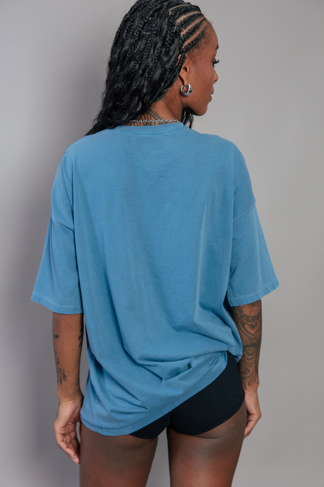 CAMISETA T-SHIRT OVERSIZED AZUL ROCK CATS