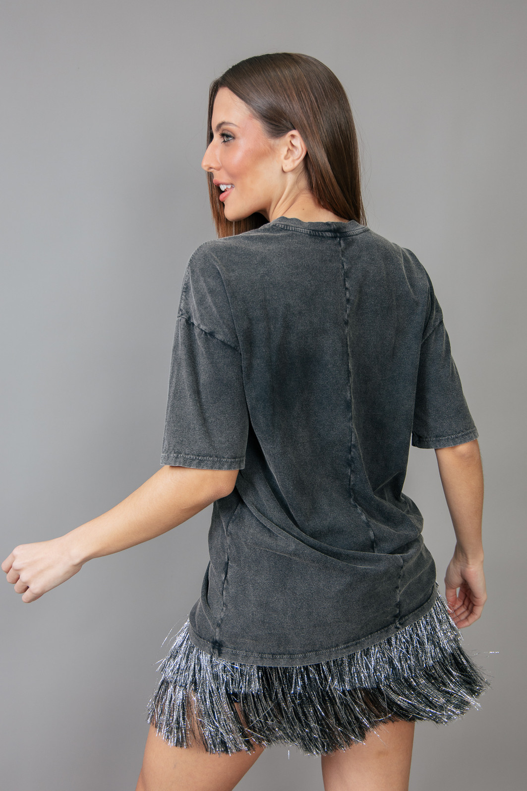 T-SHIRT VINTAGE PRETO MARMORIZADO SUNDOWN