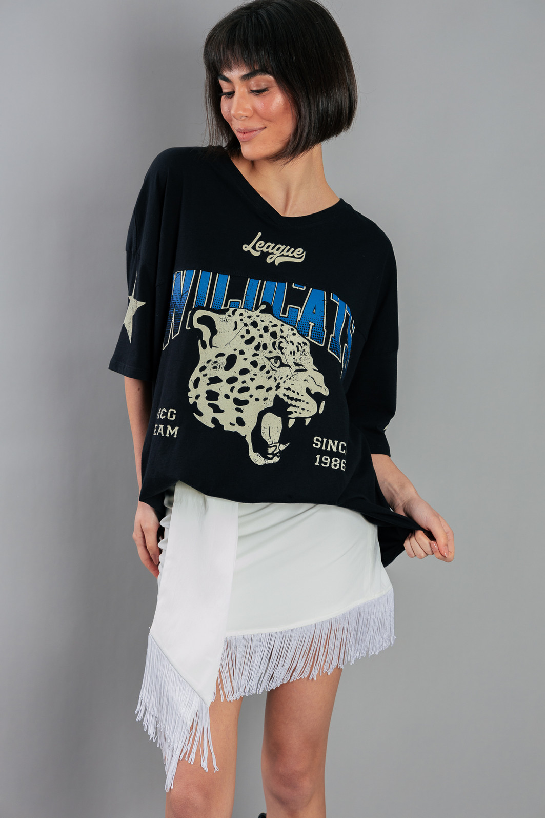 SAIA CREPE COM FRANJAS OFF WHITE SAIA CREPE COM FRANJAS OFF WHITE