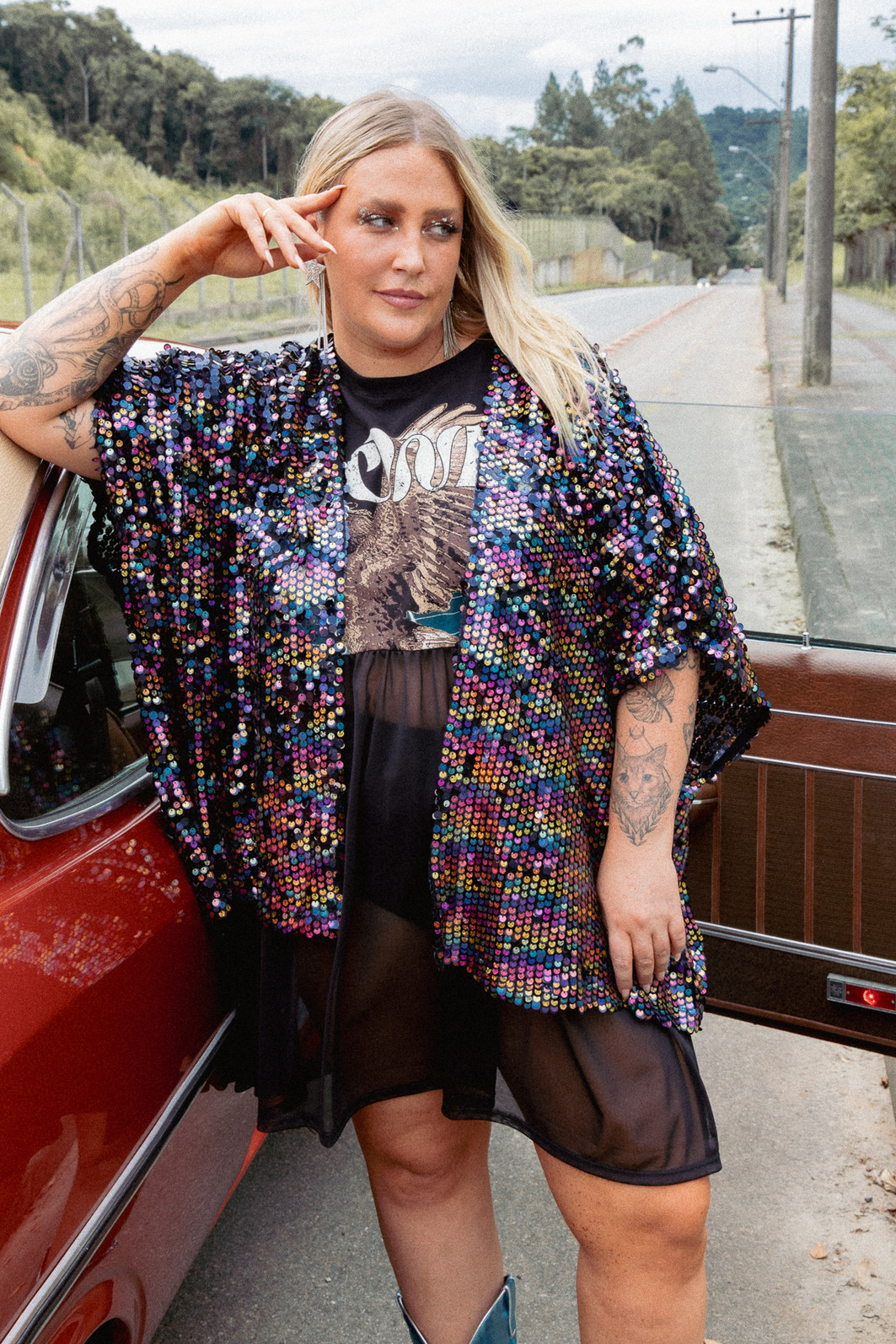 KIMONO DE PAETÊ MULTICOLOR KIMONO DE PAETÊ MULTICOLOR