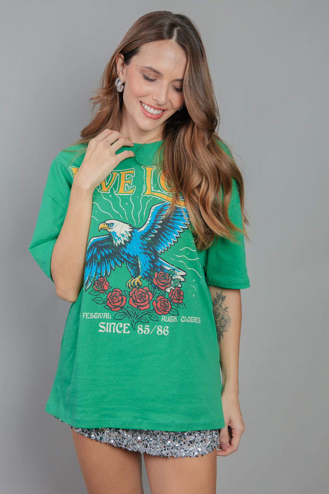 CAMISETA T-SHIRT VINTAGE VERDE LIVE LOUD