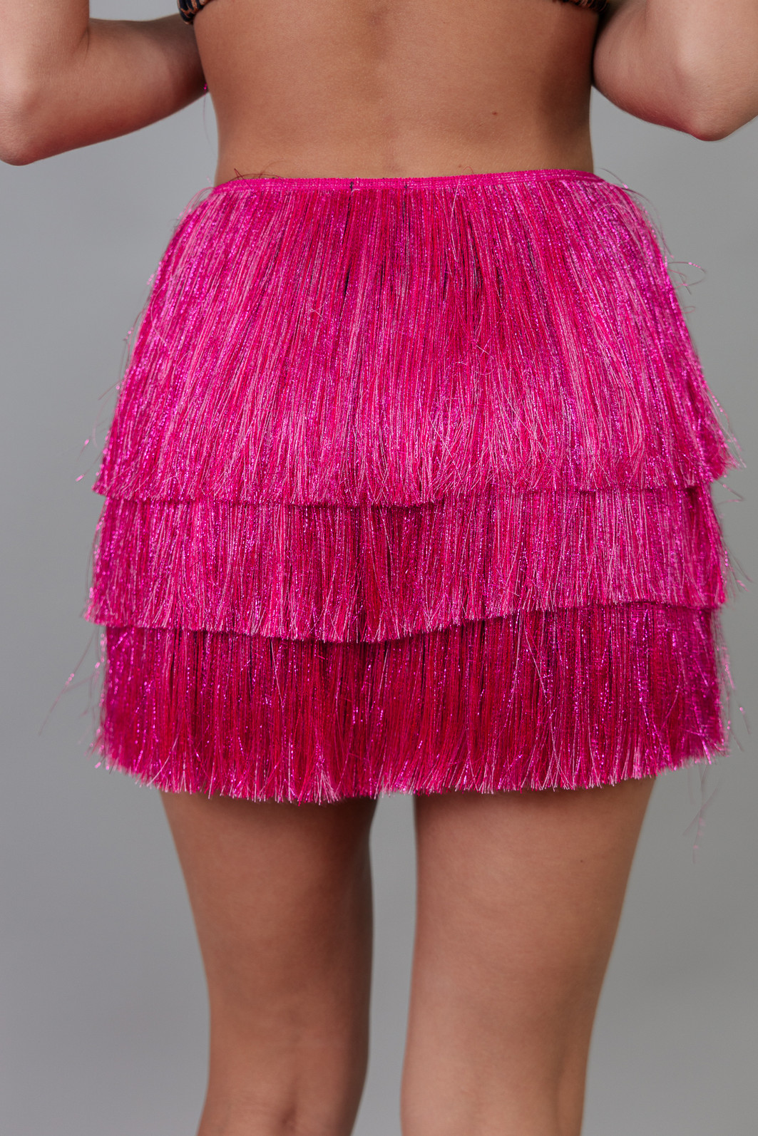 SHORT SAIA COM FRANJAS ROSA