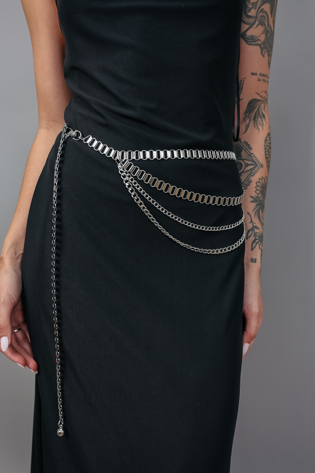 CINTO TRÊS CORRENTES PRATA