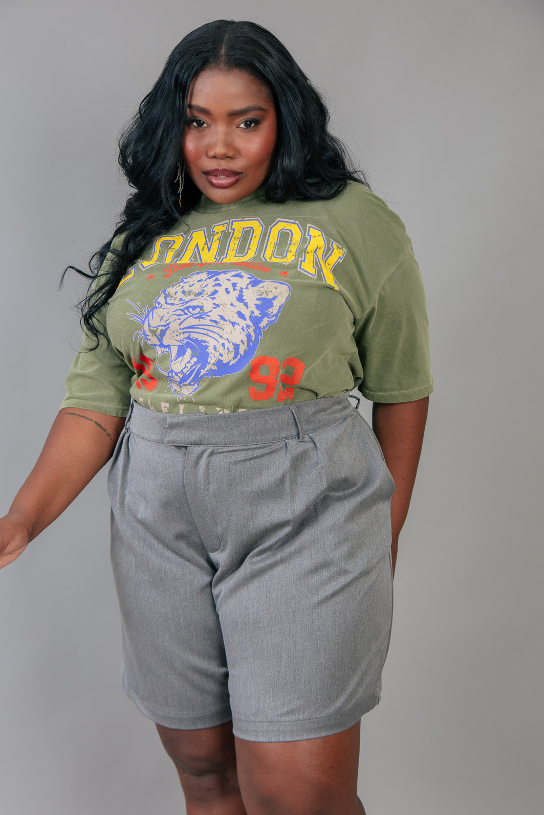 T-SHIRT VINTAGE VERDE OLIVA LONDON