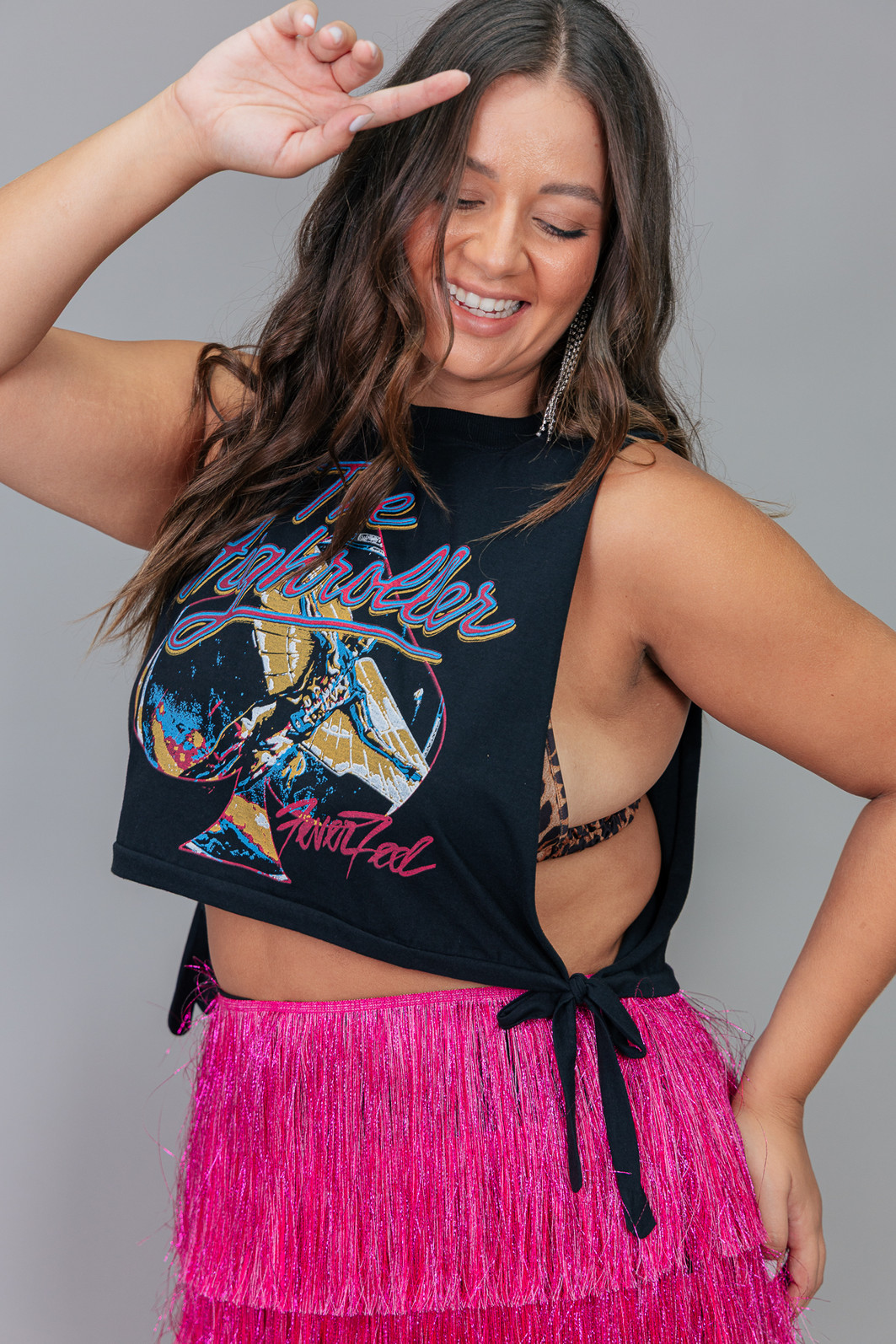 CROPPED PRETO COM AMARRAÇÃO HIGHROLLER CROPPED PRETO COM AMARRAÇÃO HIGHROLLER