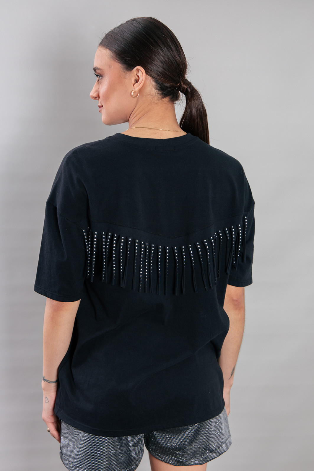 CAMISETA T-SHIRT VINTAGE PRETA OLD WEST COM FRANJAS COSTA CAMISETA T-SHIRT VINTAGE PRETA OLD WEST COM FRANJAS COSTA