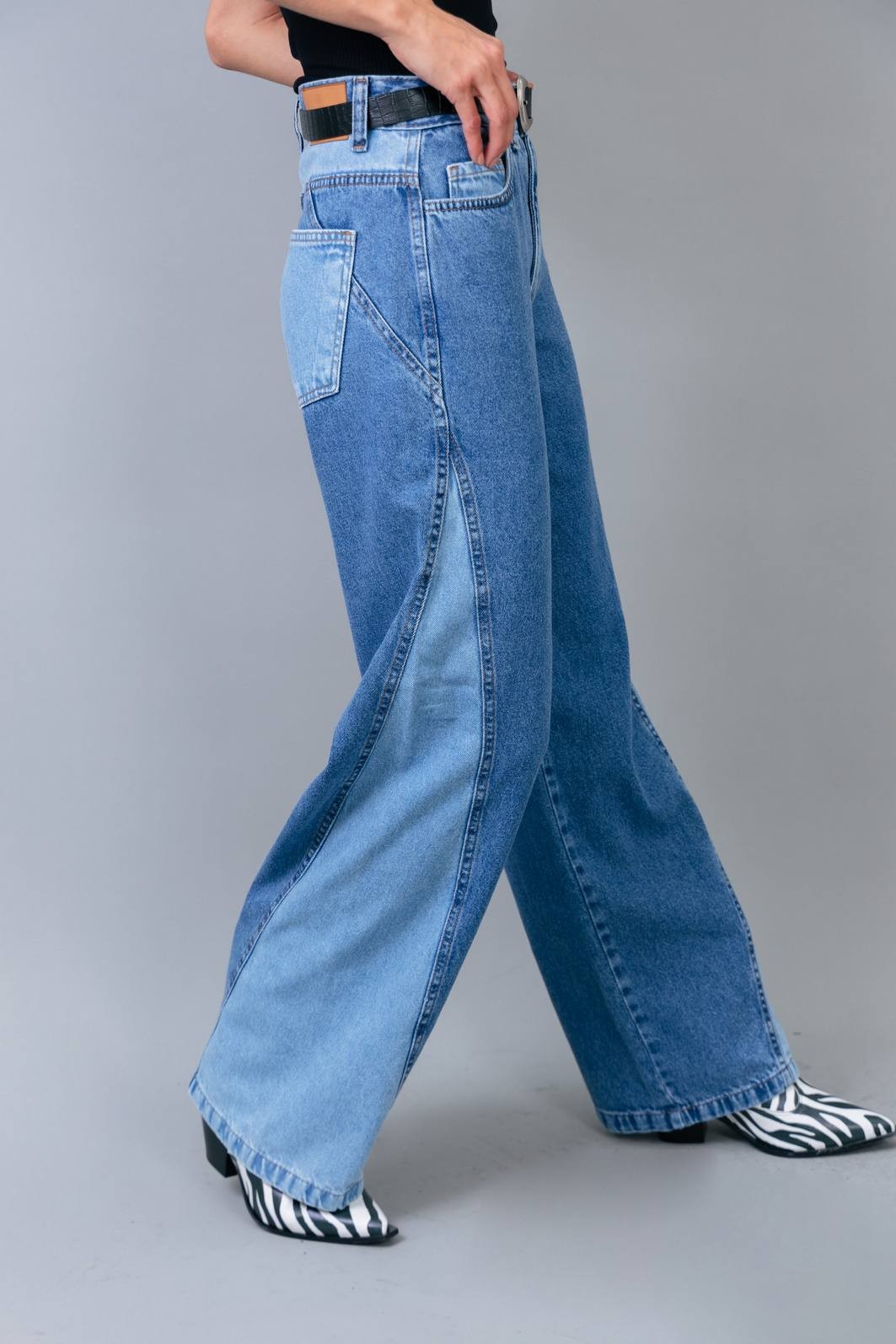 Calça Fluida Bicolor