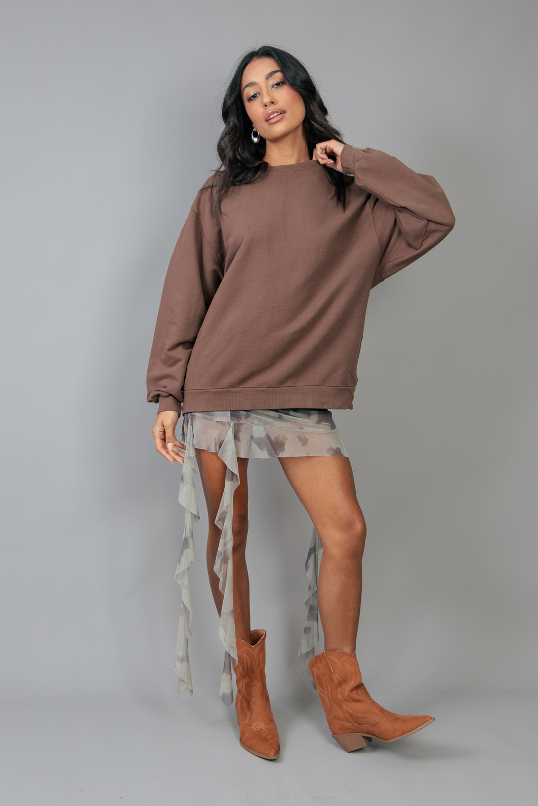 MOLETOM OVERSIZED MARROM BÁSICO MOLETOM OVERSIZED MARROM BÁSICO