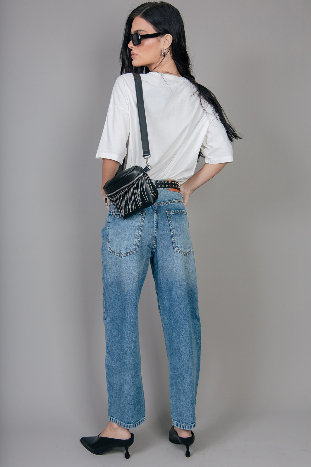 CALÇA JEANS BARREL CINTURA MÉDIA CALÇA JEANS BARREL CINTURA MÉDIA